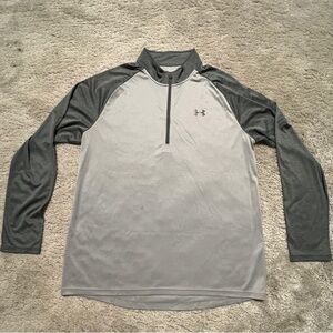 Under Armour Gray and Black Quarter-Zip Pullover